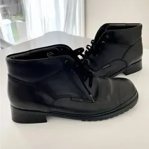 MEPHISTO Mens Shoes Black Leather Ankle Boots Size 10 Lace Up Mephisto Mens Size 10 Black Leather Lace-Up Shoes Air-Jet  main image 4